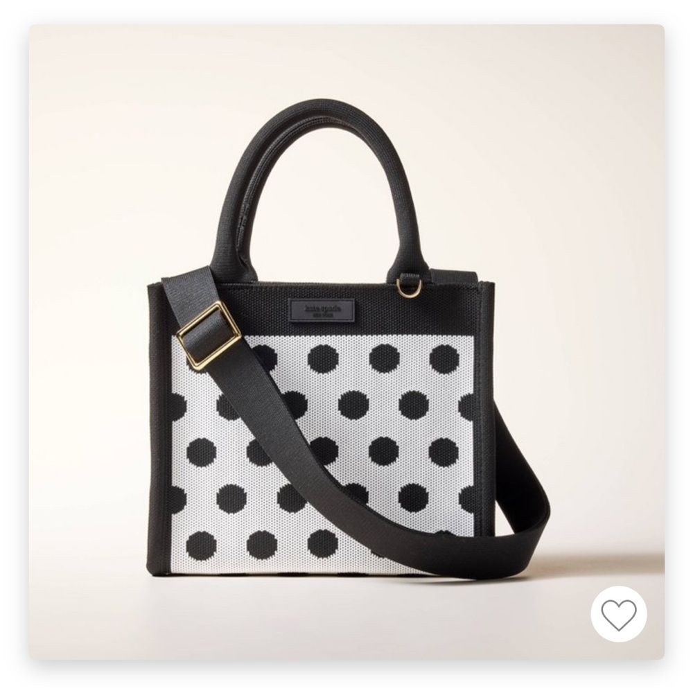 Target x Kate Spade Black and White Polka Dot Tote/Crossbody Bag NWT